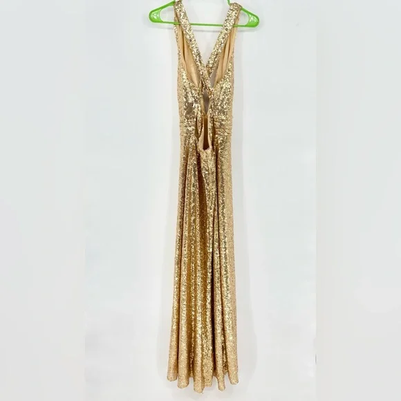 REVELRY Dylan Gold Sequin Dress - Picture 4 of 11